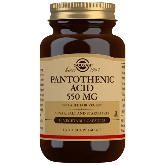 Solgar Pantothenic Acid 550mg Capsules