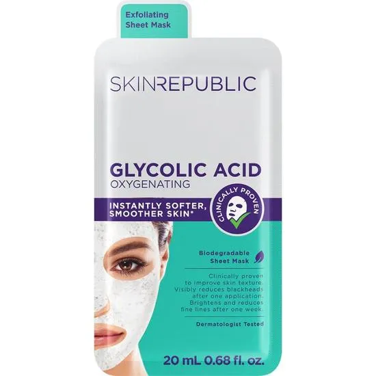 Skin Republic Glycolic Acid Oxygenating Face Sheet Mask