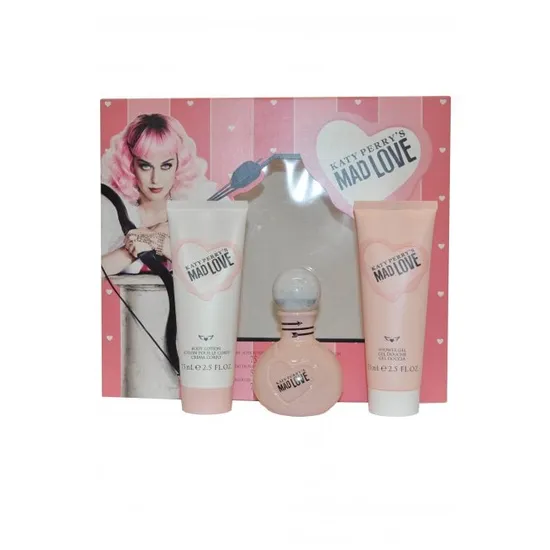 Katy Perry Mad Love Gift Set 50ml Eau De Parfum + 75ml Body Lotion + 75ml Shower Gel