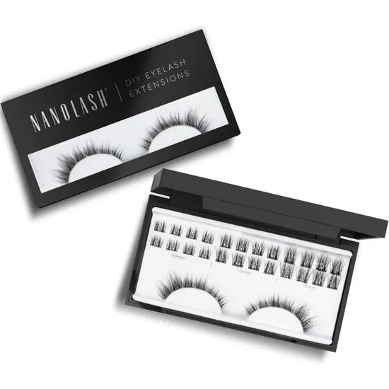 Nanolash DIY Eyelash Extensions 36 pcs - cluster lashes DIY, cluster false eyelashes for lash extensions at home, individual cluster lashes (BLACK, DIVINE) - Image 2