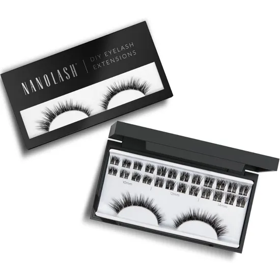 Nanolash DIY Eyelash Extensions 36 pcs - cluster lashes DIY, cluster false eyelashes for lash extensions at home, individual cluster lashes (BLACK, HEARTBREAKER) - Image 6