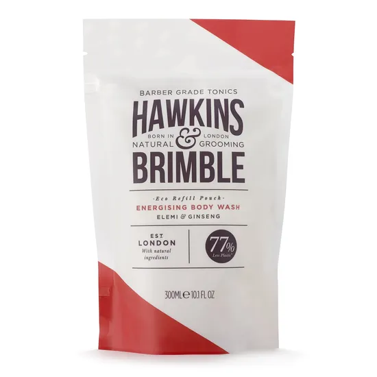Hawkins & Brimble Unisex White Energising Body Wash Refill Pouch - Image 2