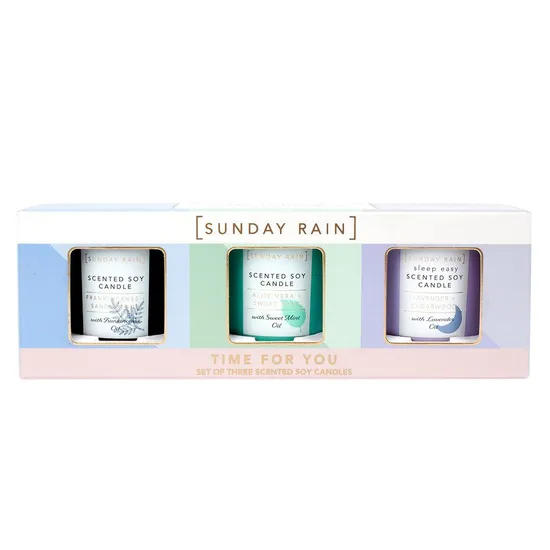 Sunday Rain Scented Candle Trio Set