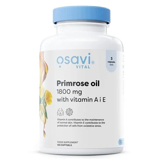 Osavi Primrose Oil With Vitamin A & E 1800Mg 120 Softgels - Image 5