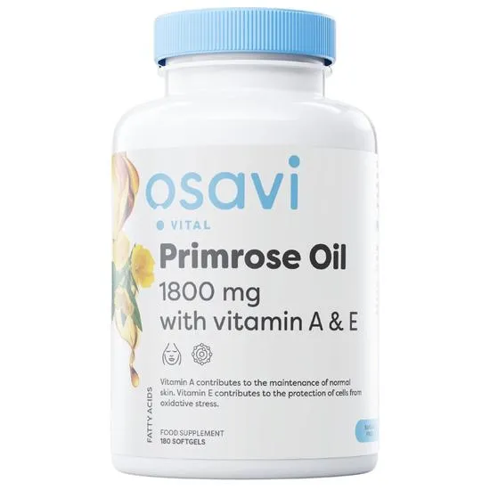 Osavi Primrose Oil With Vitamin A & E 1800Mg 180 Softgels
