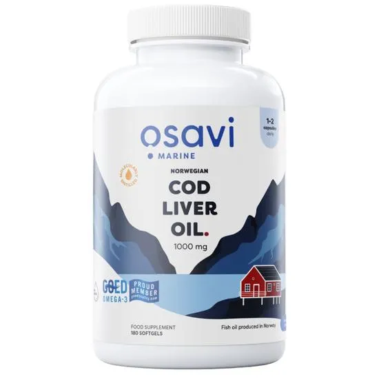Osavi Norwegian Cod Liver Oil Softgels, 1000Mg (Lemon) - 180 Softgels - Image 2