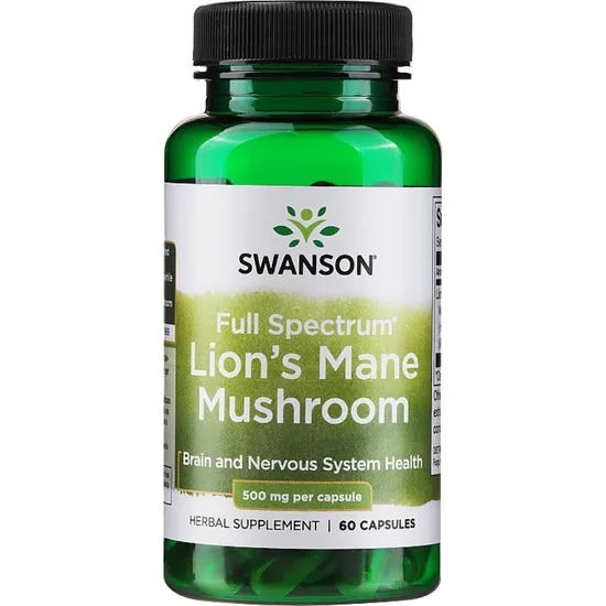 Swanson Full Spectrum Lion's Mane Mushroom 500mg Capsules