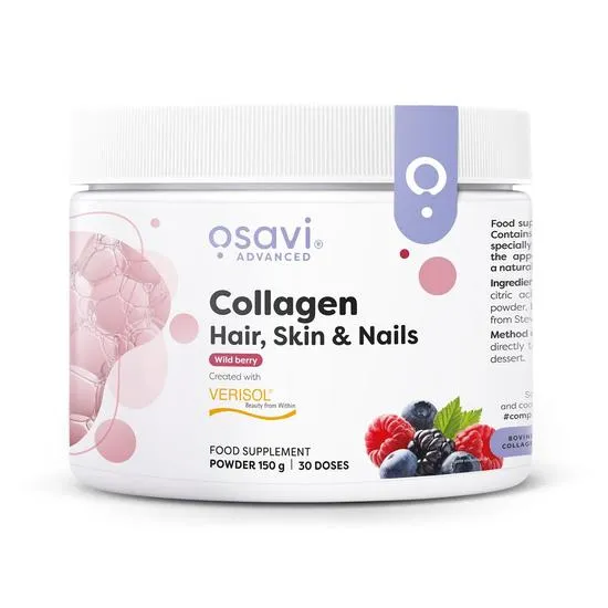 Osavi Collagen Hair, Skin & Nails – 150 g Powder | 30 Doses | Wild Berry Flavor | VERISOL® Collagen Peptides for Hair Thickness, Skin Elasticity & Nail Strength | Reduces Wrinkles & Cellulite - Image 3