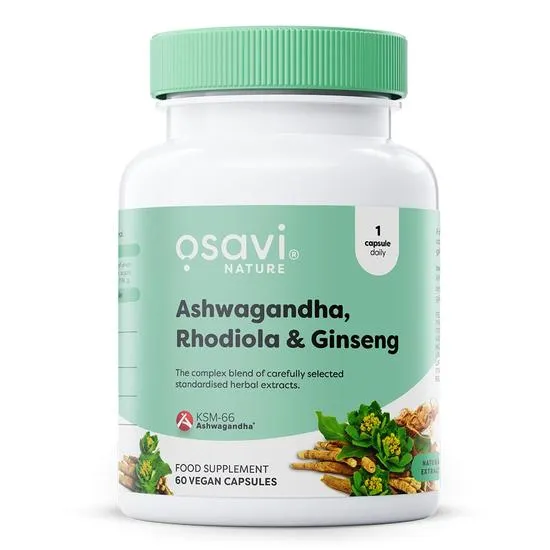 Osavi Ashwagandha With Rhodiola And Ginseng - 60 Capsules - Image 3