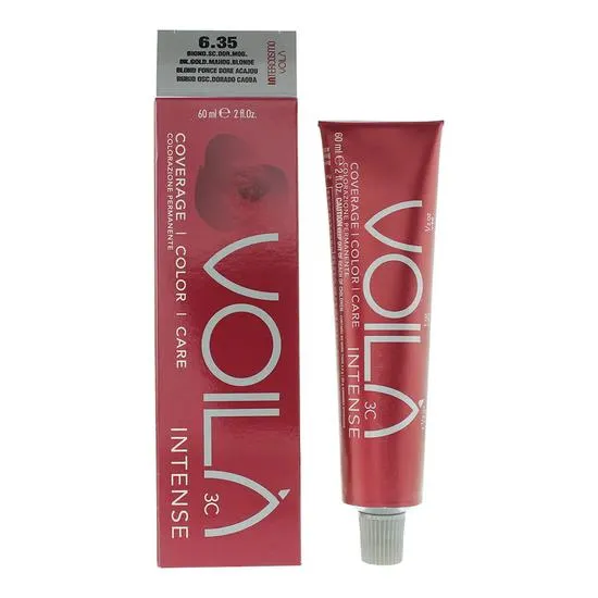 Intercosmo Voila Intense Hair Color 60ml - 6.35 Dark Golden Mahogany Blonde - Image 4