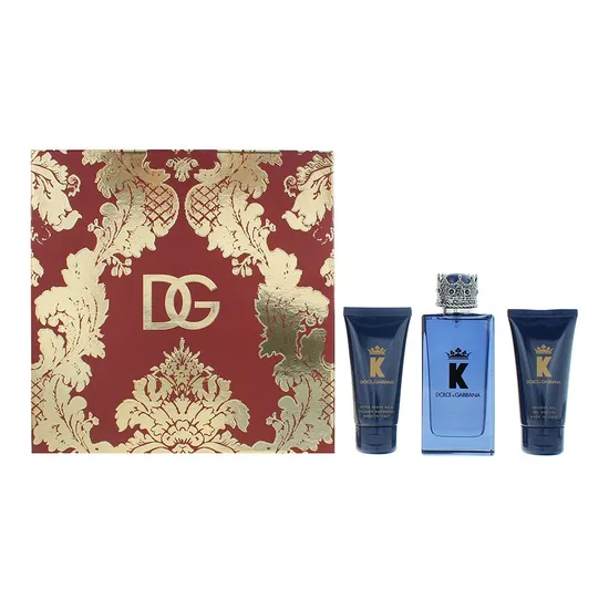 Dolce & Gabbana K Eau De Parfum Aftershave Balm + Shower Gel Gift Set