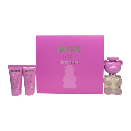 Moschino Toy 2 Bubble Gum Gift Set 50ml Eau De Toilette + 50ml Body Lotion + 50ml Shower Gel