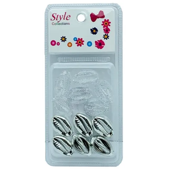 Beauty Collection Style Collection 2 Tone Shell Beads BD015 Silver