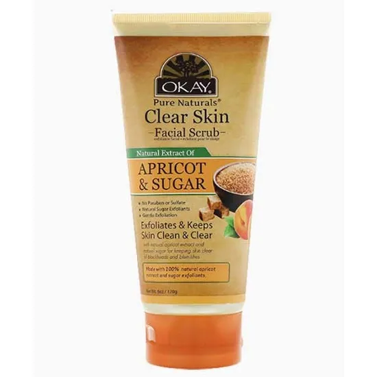 Okay Pure Naturals Clear Skin Apricot & Sugar Facial Scrub