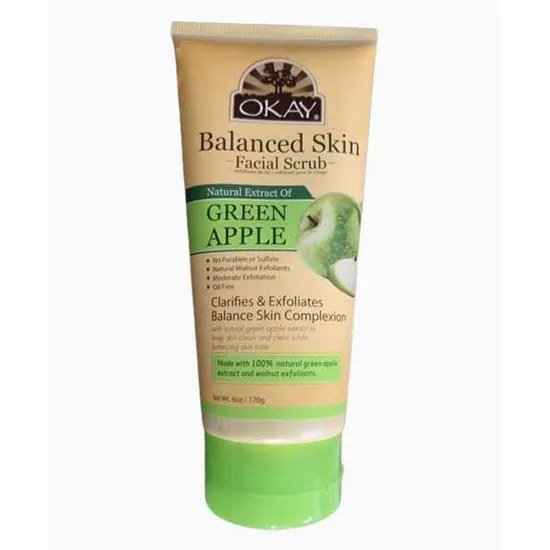 Okay Pure Naturals Balanced Skin Green Apple Facial Scrub
