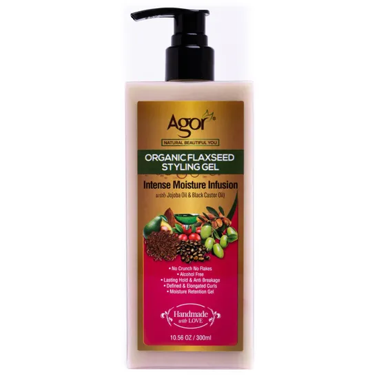 Agor Organic Flaxseed Styling Gel Intense Moisture With Castor & Jojoba Oil