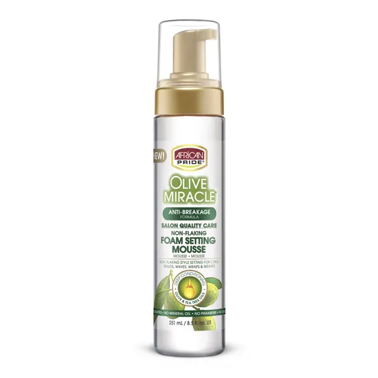 African Pride Olive Miracle Anti Breakage Foam Setting Mousse