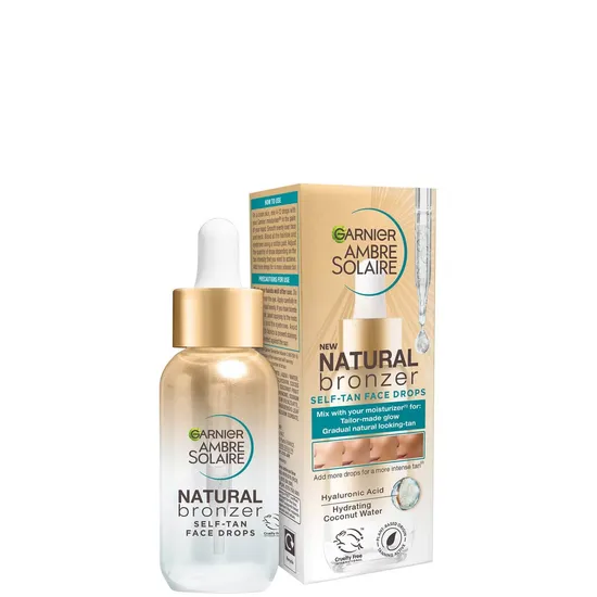 Garnier Ambre Solaire Natural Bronzer Self Fake Tan Face Drops