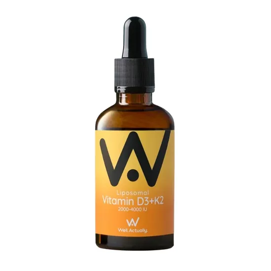 Well Actually Liposomal Vitamin D3 + K2 Orange Mango