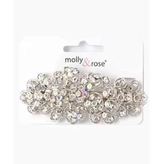 Molly And Rose Crystal Filligree Flower Barrette 5085