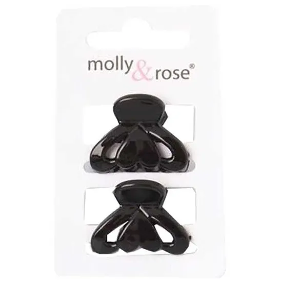 Molly And Rose Black Heart Detail Clamps
