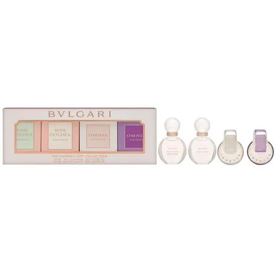 Bvlgari Miniatures Gift Set 5ml Rose Goldea Blossom Delight Eau De Parfum + 5ml Rose Goldea Blossom Delight Eau De Toilette + 5ml Omnia Crystalline Eau De Toilette