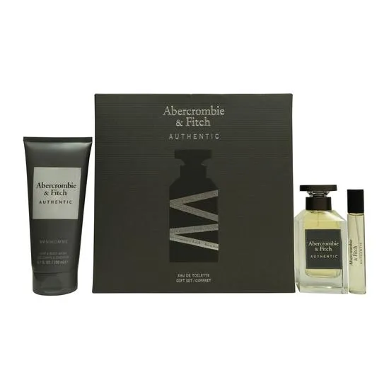 Abercrombie & Fitch Authentic Man Gift Set 100ml Eau De Toilette + 200ml Hair & Body Wash + 15ml Eau De Toilette