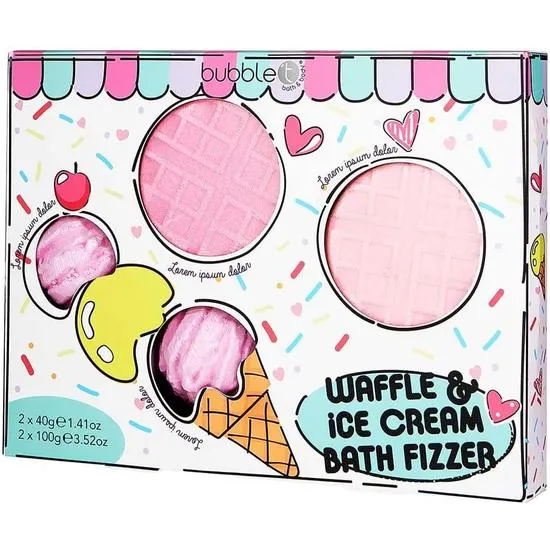 Bubble T Waffle & Ice Cream Cartoon Bath Fizzer