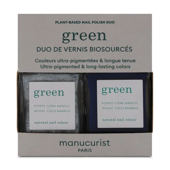 Manucurist Navy Blue & Glitter Nail Polish Duo Set Each
