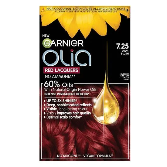 Garnier Olia Olia 7.25 Vinyl Blush Red Lacquer: Intense, Shiny Reds, No Ammonia, For Vibrant, Deep Color. - Image 6