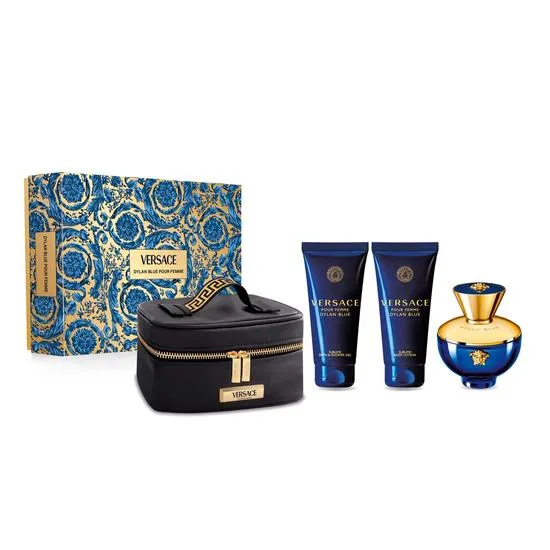 Versace Dylan Blue Femme Gift Set 100ml Eau De Parfum + Body Lotion 100ml + Shower Gel 100ml