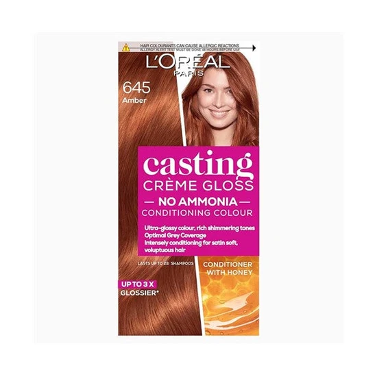 L’Oréal Paris Casting Crème Gloss Semi-Permanent Hair Dye, 645 Amber | No-Ammonia, Radiant & Natural Colour, Lasting 32 Washes, 3x Glossier, 4x Silkier, Visibly Healthier, Easy Application - Image 4