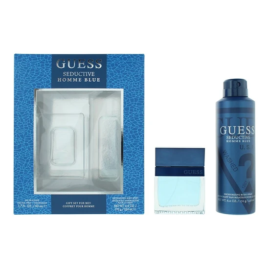Guess Seductive Homme Blue Gift Set 50ml Eau De Toilette + 226ml Body Spray