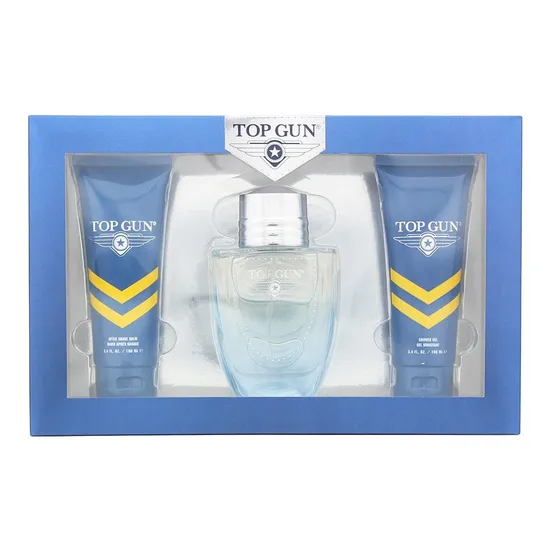 Top Gun Rivet Gift Set 100ml Eau De Toilette + 100ml Shower Gel + 100ml Aftershave Balm