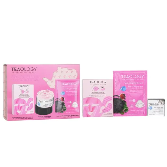 Teaology - Peach Tea Hydrating Forever Beauty Ritual Set: Hydra Cream 50Ml+Peach Tea Mask 21Ml+ Reusable Face+Eye Mask 505594 - 3Pcs - Image 3