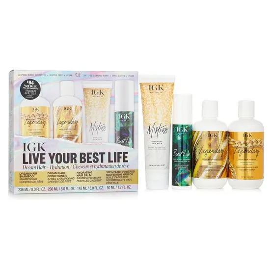 IGK Live Your Best Life Shampoo, Conditioner, Hair Balm, Hair Oil
