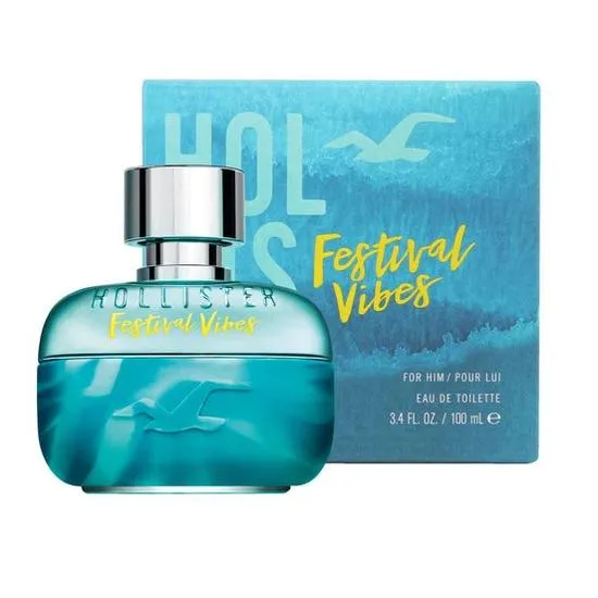 Hollister Men's Green Festival Vibes For Him Eau De Toilette Spray 100Ml - Image 6