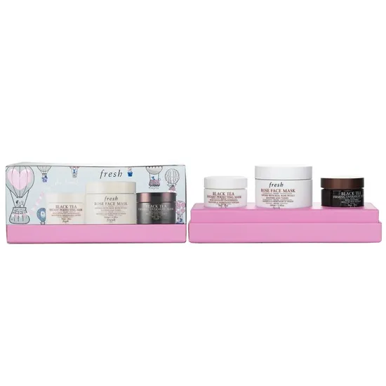 Fresh Face Mask Set: 1x Rose Face Mask 100ml/3.3oz + 1x Black Tea Firming Overnight Mask 30ml/1oz + 1x Black Tea Instant Perfecting Mask 30ml/1oz
