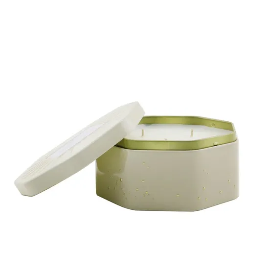 VOLUSPA 3 Wick Octagon Tin Candle Coconut Papaya