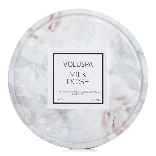 VOLUSPA 2 Wick Tin Candle Milk Rose