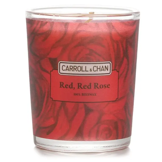 Carroll & Chan 100% Beeswax Votive Candle Red Red Rose
