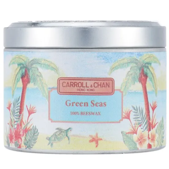 Carroll & Chan 100% Beeswax Tin Candle Green Seas