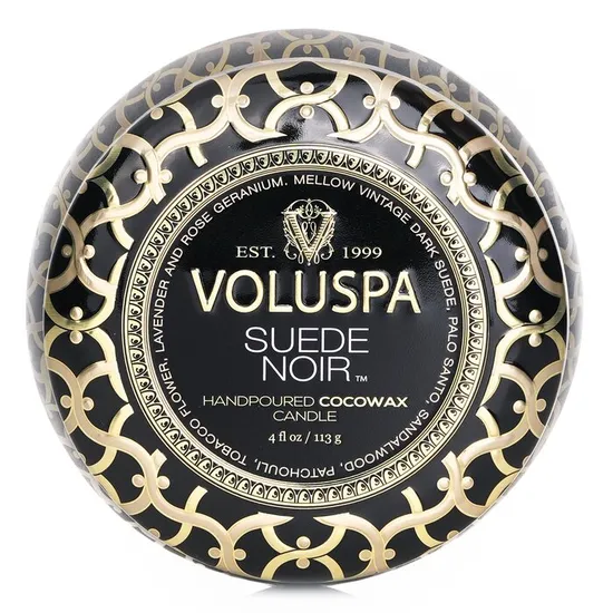 VOLUSPA Mini Tin Candle Suede Noir