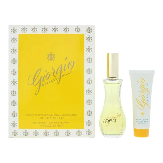 Giorgio Beverly Hills Yellow Eau De Parfum 90ml + Body Lotion 50ml Gift Set Her