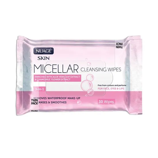 Nuage 3 In 1 Micellar Cleansing Wipes Twin Pack