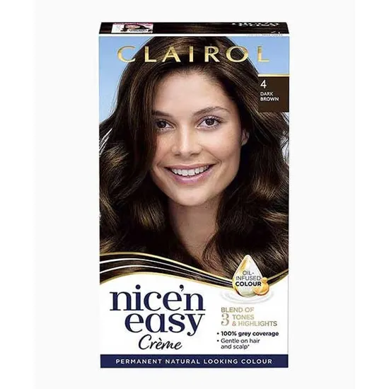 Clairol Nice' N Easy Permanent Hair Dye 4 Dark Brown - Image 5