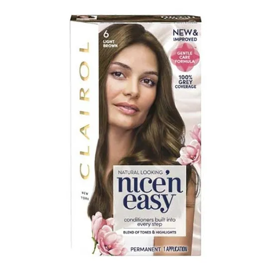 Clairol Nice' N Easy Permanent Hair Dye 6 Light Brown - Image 4