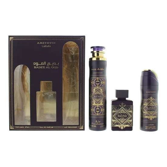 Lattafa Bade'e Al Oud Amethyst Eau De Parfum Gift Set