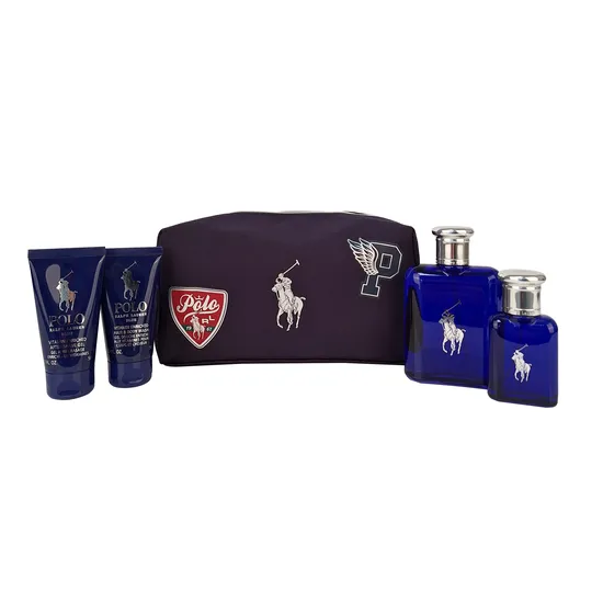 Ralph Lauren Polo Blue Gift Set: Eau De Toilette 125ml Eau De Toilette 40ml Shower Gel 50ml Aftershave Balm 50ml