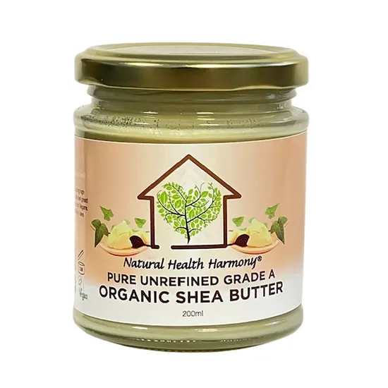 Natural Health Harmony Pure Unrefined Grade A Organic Shea Body Butter